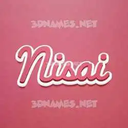 nisai in Red Scribble style - 3D name wallpaper
