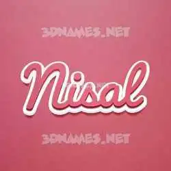 nisal in Red Scribble style - 3D name wallpaper