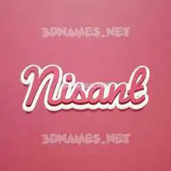 nisant in Red Scribble style - 3D name wallpaper