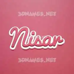 nisar in Red Scribble style - 3D name wallpaper