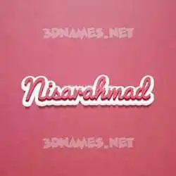 nisarahmad in Red Scribble style - 3D name wallpaper