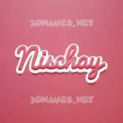 nischay in Red Scribble style - 3D name wallpaper