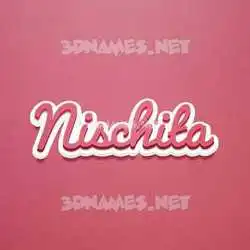 nischita in Red Scribble style - 3D name wallpaper