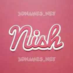 nish in Red Scribble style - 3D name wallpaper