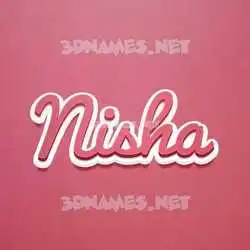 nisha in Red Scribble style - 3D name wallpaper