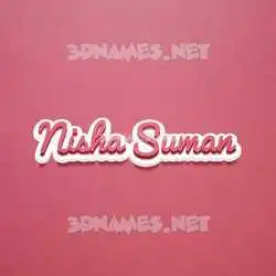 nisha suman in Red Scribble style - 3D name wallpaper