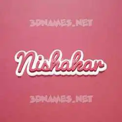 nishakar in Red Scribble style - 3D name wallpaper