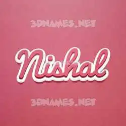 nishal in Red Scribble style - 3D name wallpaper