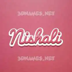 nishali in Red Scribble style - 3D name wallpaper