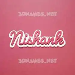 nishank in Red Scribble style - 3D name wallpaper