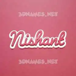 nishant in Red Scribble style - 3D name wallpaper