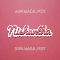 nishantha in Red Scribble style - 3D name wallpaper