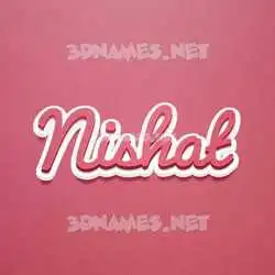 nishat in Red Scribble style - 3D name wallpaper