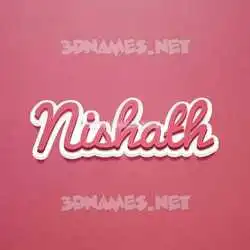 nishath in Red Scribble style - 3D name wallpaper
