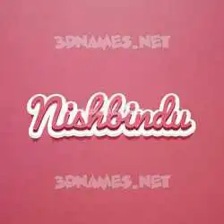 nishbindu in Red Scribble style - 3D name wallpaper