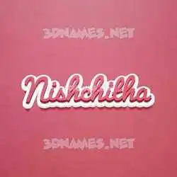 nishchitha in Red Scribble style - 3D name wallpaper