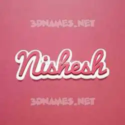 nishesh in Red Scribble style - 3D name wallpaper