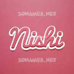 nishi in Red Scribble style - 3D name wallpaper