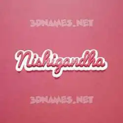 nishigandha in Red Scribble style - 3D name wallpaper
