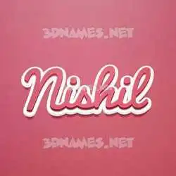 nishil in Red Scribble style - 3D name wallpaper