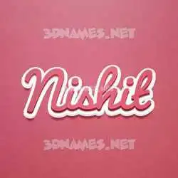 nishit in Red Scribble style - 3D name wallpaper