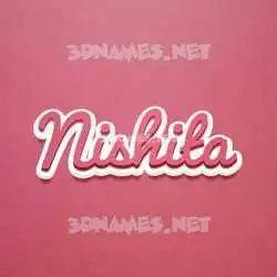 nishita in Red Scribble style - 3D name wallpaper