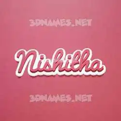 nishitha in Red Scribble style - 3D name wallpaper