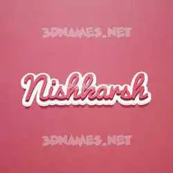 nishkarsh in Red Scribble style - 3D name wallpaper