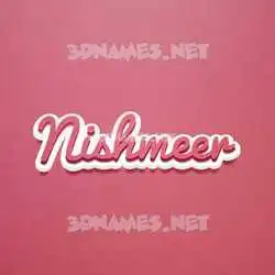 nishmeer in Red Scribble style - 3D name wallpaper