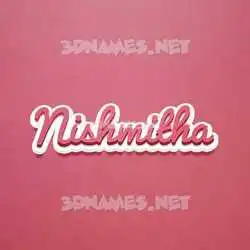 nishmitha in Red Scribble style - 3D name wallpaper