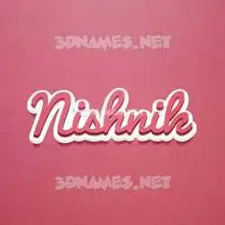 nishnik in Red Scribble style - 3D name wallpaper