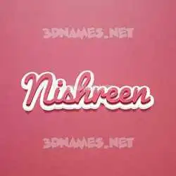 nishreen in Red Scribble style - 3D name wallpaper
