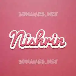 nishrin in Red Scribble style - 3D name wallpaper
