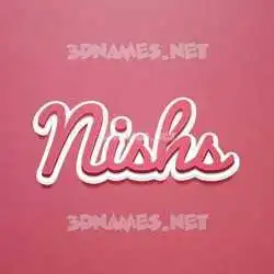 nishs in Red Scribble style - 3D name wallpaper