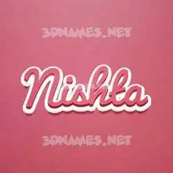 nishta in Red Scribble style - 3D name wallpaper