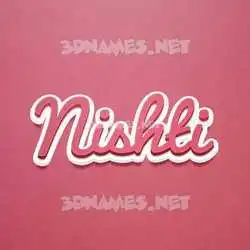 nishti in Red Scribble style - 3D name wallpaper