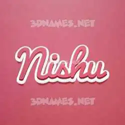 nishu in Red Scribble style - 3D name wallpaper