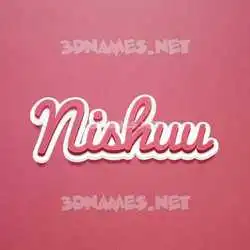 nishuu in Red Scribble style - 3D name wallpaper