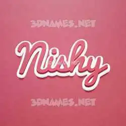 nishy in Red Scribble style - 3D name wallpaper
