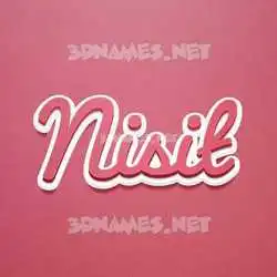 nisit in Red Scribble style - 3D name wallpaper