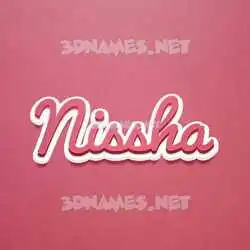 nissha in Red Scribble style - 3D name wallpaper