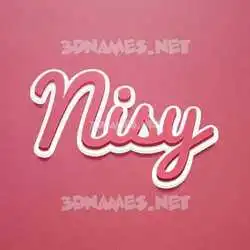 nisy in Red Scribble style - 3D name wallpaper