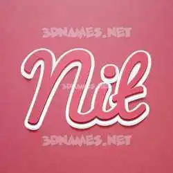 nit in Red Scribble style - 3D name wallpaper