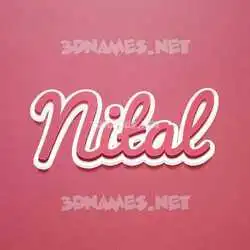 nital in Red Scribble style - 3D name wallpaper