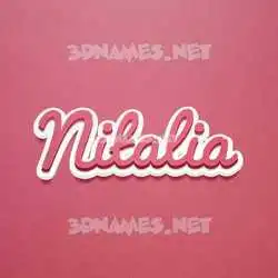 nitalia in Red Scribble style - 3D name wallpaper
