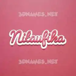 nitaufika in Red Scribble style - 3D name wallpaper
