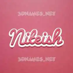 niteish in Red Scribble style - 3D name wallpaper