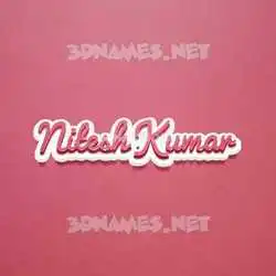 nitesh kumar in Red Scribble style - 3D name wallpaper