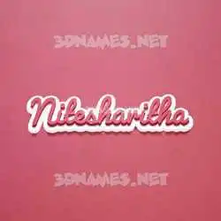 nitesharitha in Red Scribble style - 3D name wallpaper