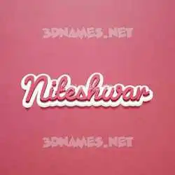 niteshwar in Red Scribble style - 3D name wallpaper